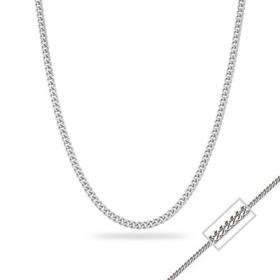 18" 14K White Gold Curb Chain Necklace - 2.7gm