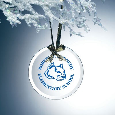 Beveled Jade Glass Ornament - Circle