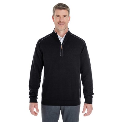 Devon and Jones Men's Manchester Fully-Fashioned Quarter-Zip Sweater