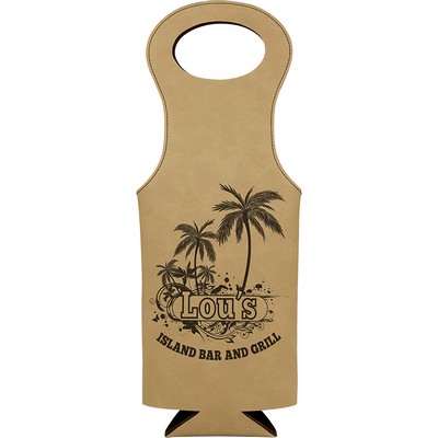 Leatherette Wine Bag (Light Brown)