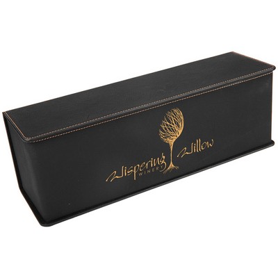 Black/Gold Leatherette Single Wine Box w/ Tools