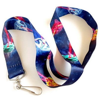 1/2" Wide Polyester Lanyard with Metal Swivel Snap Hook