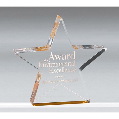 Exclusive Gold Star Acrylic Award, Large (6" x 6" x 1")