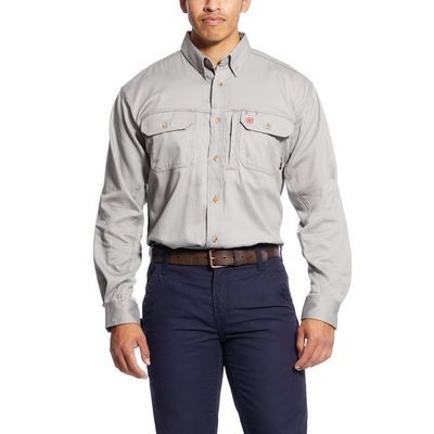 FR Solid Vent Silver Fox Work Shirt