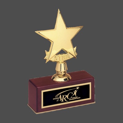 Goldtone Star on Rosewood Base (5"x7½")