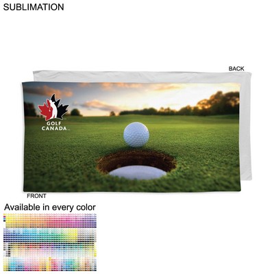 Golf Caddie Towel Extra Large in Plush Velour Terry, Sublimated Edge to Edge 1 Side, (24"x48")