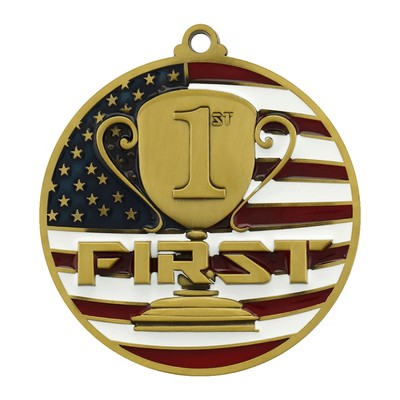 2.75" Patriotic 1st Place Medal