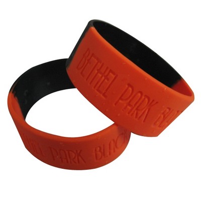 1" Segmented Debossed Silicone Wristbands