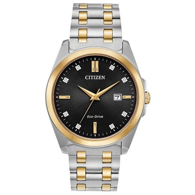 Citizen® Men's Eco-Drive Corso Two-Tone Watch W/ Black Dial