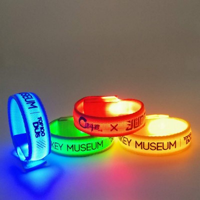 Flashing LED Safety Wristband with Hook & Loop Closure