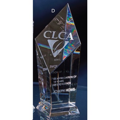 7½" Optic Crystal Slant Tower Award