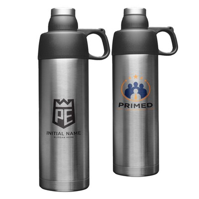 Sports Insulated Bottle Vacuum Steel Flask Silver 18 oz