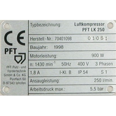 .029 Stainless Steel Name Plate Greater than 3 square In. and up to 6 Sq. In.