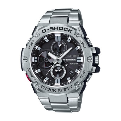 Casio® Men's Stainless Steel/Black G-Shock Solar Watch