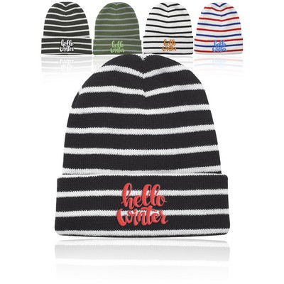 Caribou Striped Knitted Beanies