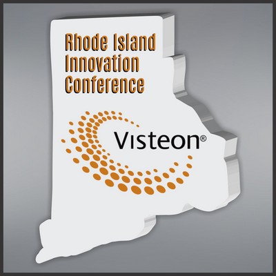 5" Rhode Island Shape Paperweight in White