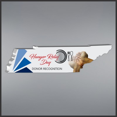 7" Tennessee Shape Paperweight in White