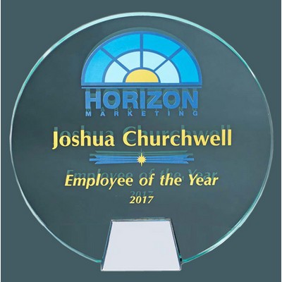 Jade Crystal Circle on Chrome Stand