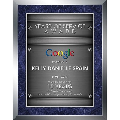 8" x 10" Precious Metals Plaque - Industrial Silver & Black