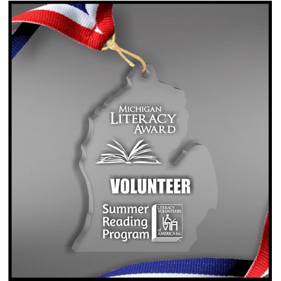 Lower Michigan Neck Medal in Clear Acrylic