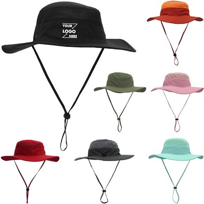 Unisex Wide Brim Fisherman Bucket Hat With String