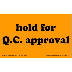 Hold for QC Approval Matte Paper Labels - 2" x 4"