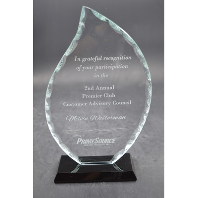 8.5" Flame Facet Glass on Black Base