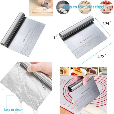 Professional Stainless Steel Bench Scraper and Dough Cutter