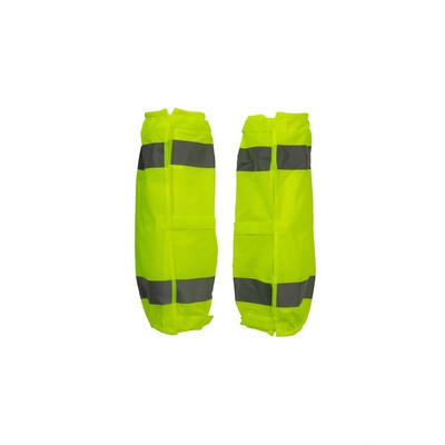 ANSI Class E Lime Mesh Reflective Leggings with Adjustable Hook & Loop Closures