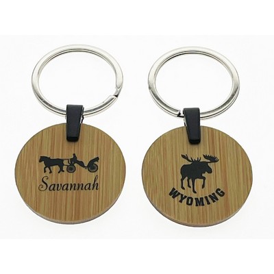 Circle Bamboo Key Tag