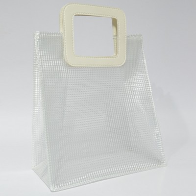 Clear Grid PVC Handbag 11x10x5.5"