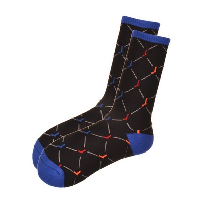 Merino Wool Mid Calf Crew Socks - Jacquard Knit Custom Socks