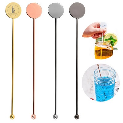 Stainless steel cocktail mixing stick