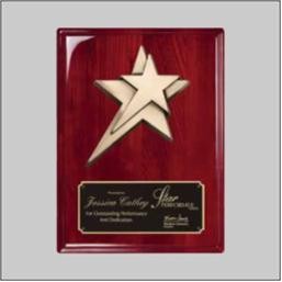 12" Rosewood Piano Finish Plaque w/Star