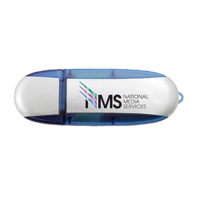 Lemont Brushed Aluminum Oval USB Flash Drive