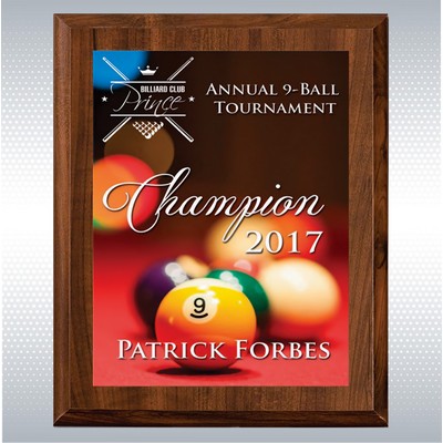 Cherry Finish Wood Plaque w/Full Color Sublimated Plate (10.5 x 13")
