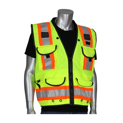PIP® Premium Class 2 Two-Tone Fifteen Pocket Hi-Viz Surveyors Vest