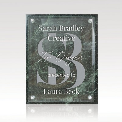 Green Marble Plaque - Renewal - Small