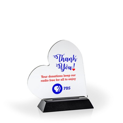 Heart Award with Black Wood Base - UV Printed