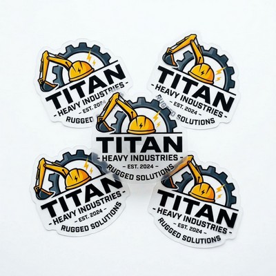 .004 Custom Shape Clear Gloss Vinyl / low tack adh face Decals (25 to 36 sq in) Full Color