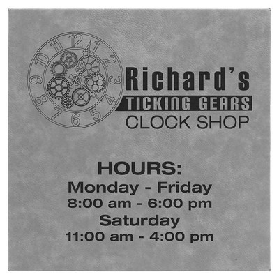 10" x 10" Gray Leatherette Wall Decor with Sawtooth Hanger