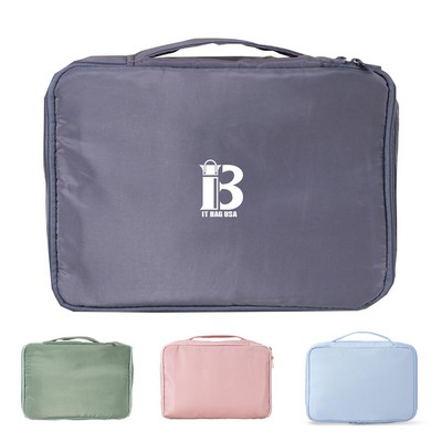 Polyester Waterproof travel makeup Cosmetic bag