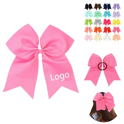 8" Large Cheer Bows Ponytail Holder