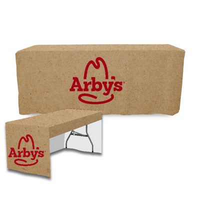 6' PolyPoplin™ 3 Sided Fitted Table Cover w/Full Cloth Dye Sublimation