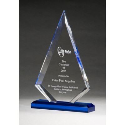 Arrow Acrylic Award with Blue Base, 7 3/4"H