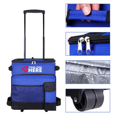 Removable Wheels Insulated Portable Rolling Cooler Bag