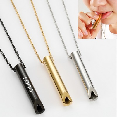 Stainless Steel Hole Relaxation Breathing Adjustment Necklace