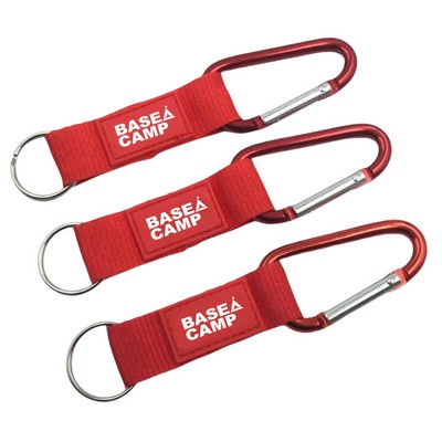 D-Shape Carabiner Clip W/Custom Rubber Patch And Strap