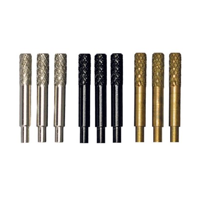 Machined Metal Cribbage Pegs in Velvet Pouch - Set of 9 (Brass, Silver & Black)