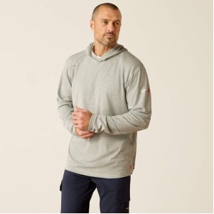 Ariat® FR Primo Men's Heather Gray Long Sleeve T-Shirt w/Hood